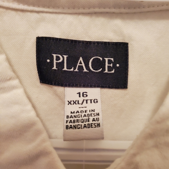 PLACE White Button Down Shirt Boys Size 16 NWT - Picture 3 of 4